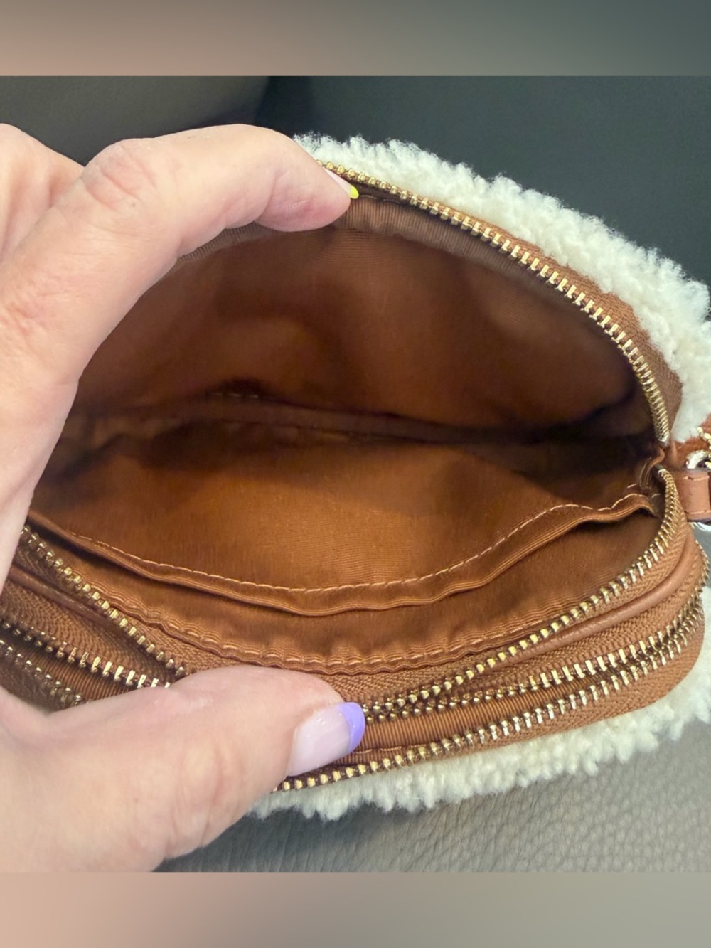 Coach Pebble Shearling Crossbody Mini Bag - Picture 4 of 6